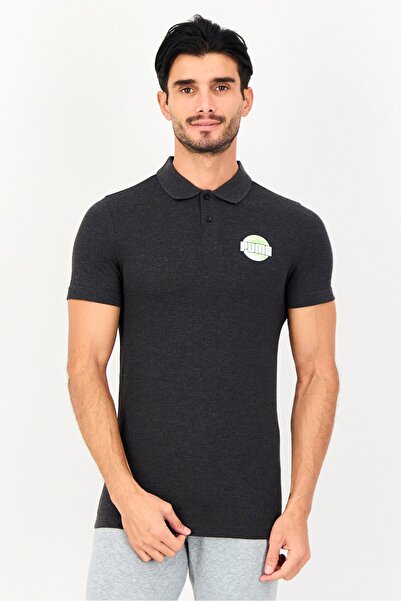 Puma Men Slim Fit Short Sleeve Outdoor Polo Shirt, Dark Grey