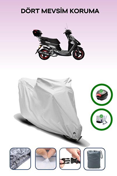Breen Gray Rear Bag and Lock Compatible Yuki Jj125T-15 Active Compatible Moto...