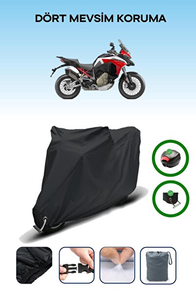 Breen حقيبة خلفية سوداء وقماش محرك متوافق مع دوكاتي مولتيسترادا V4 S سبورت