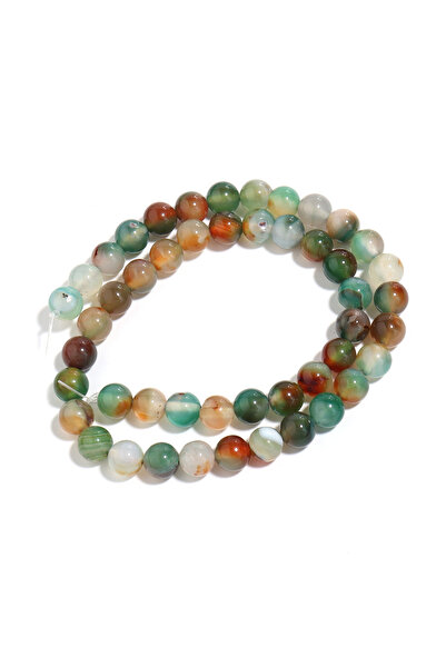 Choice1 8mm(approx 42pcs) 1 Strand Natural Peack Agate Stone Beads Round Gems...