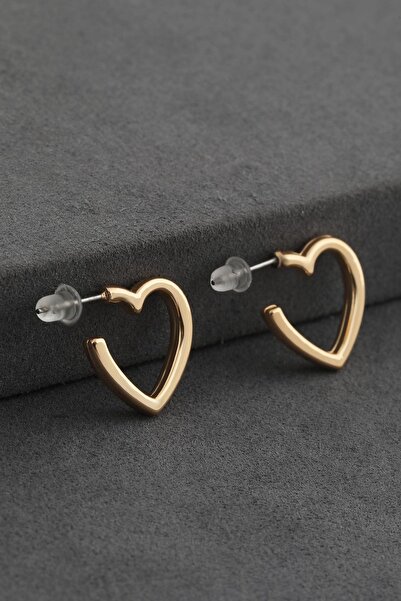 Pazarois أقراط مجوهرات ذهبية اللون على شكل قلب