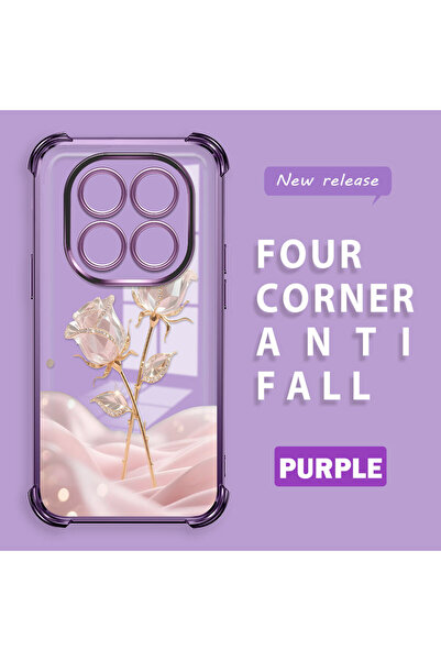 ucuc جراب حماية شفاف من السيليكون باللون الوردي الرومانسي لهاتف شاومي ريدمي ن...