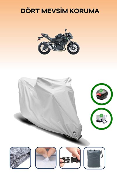 Breen Gray Tail Bag and Lock Compatible Kawasaki Z 500 Compatible Motor Tarpa...
