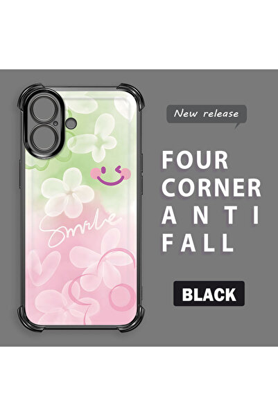 ucuc غطاء هاتف شفاف من السيليكون بتصميم زهور ملونة متوافق مع آيفون 16