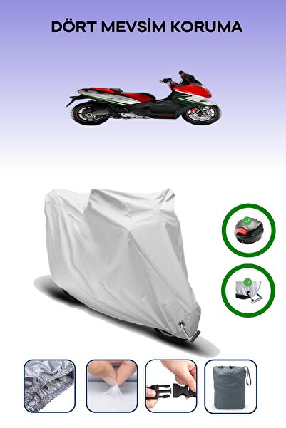 Breen Gray Rear Bag and Lock Compatible Gilera Gp 800 Compatible Motor Tarpaulin