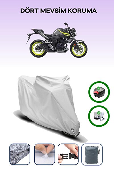 Breen حقيبة خلفية رمادية اللون ومتوافقة مع قماش المحرك المتوافق مع ياماها MT-03