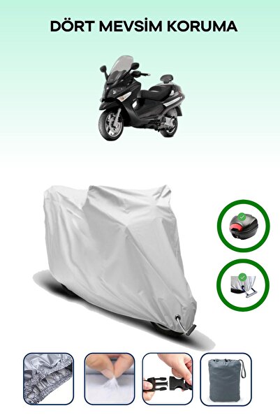 Breen حقيبة خلفية رمادية اللون ومتوافقة مع قماش المحرك المتوافق مع Piaggio X Evo 400