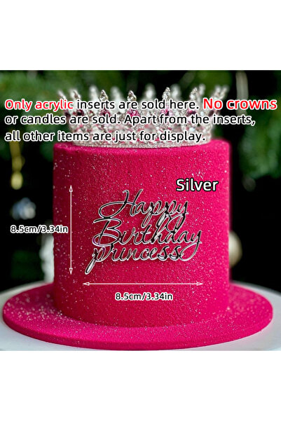 Choice8 5pcs K1 Acrylic Happy Birthday Queen Cake Topper Princess Theme for G...