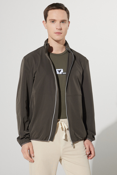ALTINYILDIZ CLASSICS Khaki Standard Fit Regular Cut Zippered Hooded Coat
