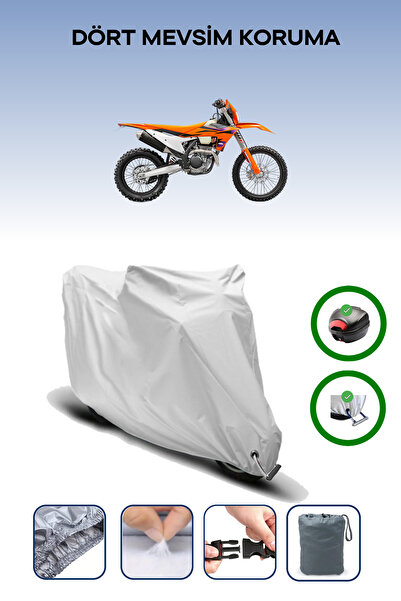 Breen حقيبة خلفية رمادية اللون ومتوافقة مع قماش المحرك المتوافق مع KTM 250 EXC