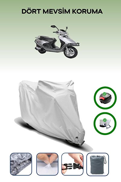 Breen حقيبة خلفية رمادية اللون ومتوافقة مع قماش المحرك المتوافق مع Kuba GS 125