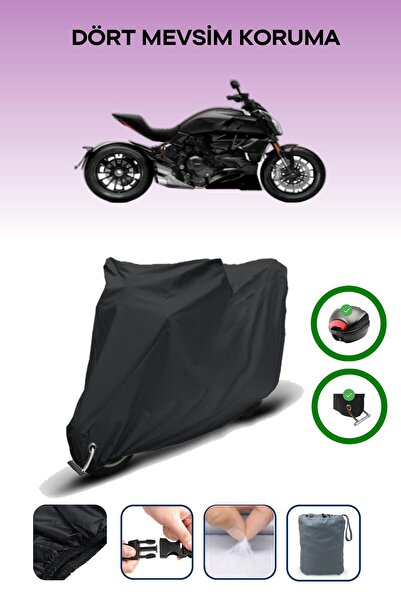 Breen حقيبة خلفية سوداء وقماش محرك متوافق مع دوكاتي ديافيل