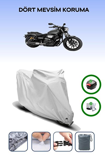 Breen حقيبة خلفية رمادية اللون ومتوافقة مع قماش المحرك المتوافق مع Yamaha XVS 950 CU