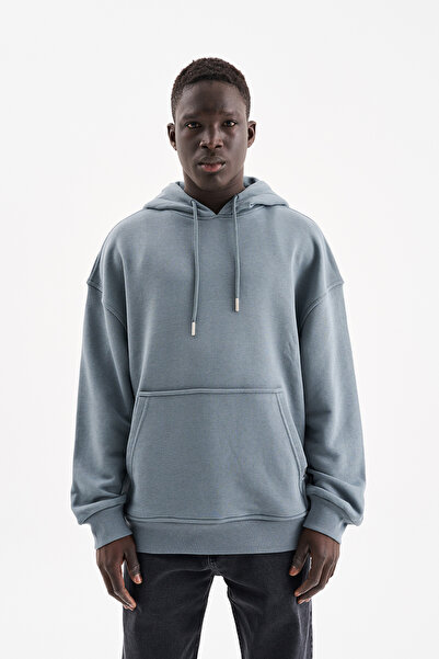 Machinist Men's Hooded Oversized Sweatshirt Blue Smoke