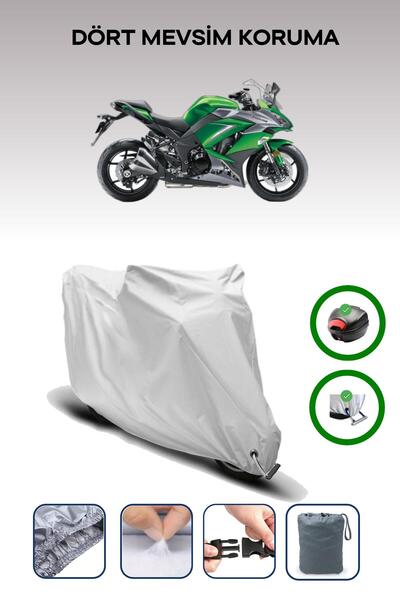 Breen حقيبة خلفية رمادية اللون ومتوافقة مع غطاء المحرك المتوافق مع Kawasaki Z 1000 SX