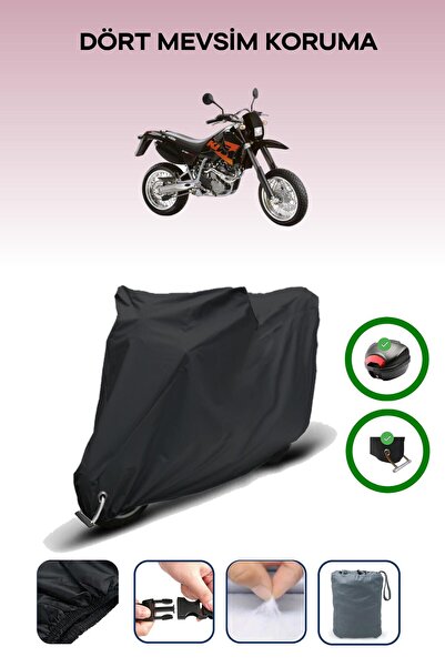 Breen حقيبة خلفية سوداء وقفل متوافقان مع قماش المحرك المتوافق مع KTM 640 LC4