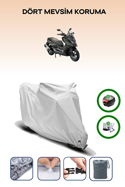 Breen حقيبة خلفية رمادية اللون ومتوافقة مع قماش المحرك المتوافق مع Kymco Xtown 250i