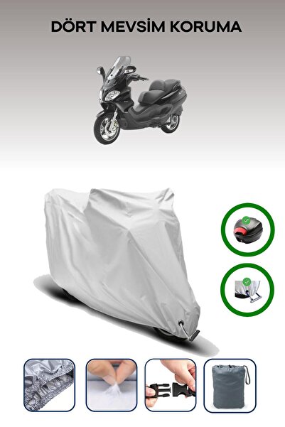 Breen حقيبة خلفية رمادية اللون ومتوافقة مع قماش المحرك المتوافق مع Piaggio X9 200