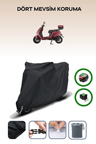 Breen Black Rear Bag and Lock Compatible Falcon Techno 50 Efi Compatible Motor Tarpaulin