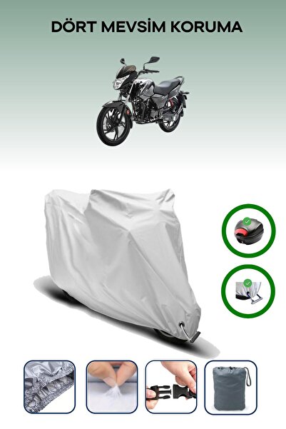 Breen Gray Rear Bag and Lock Compatible Asian Hero 125 Compatible Motorcycle ...
