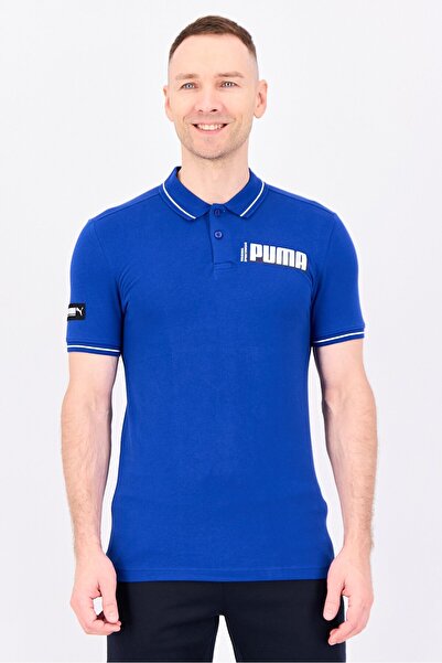 Puma Men Slim Fit Short Sleeve Outdoor Polo Shirt, Royal Blue