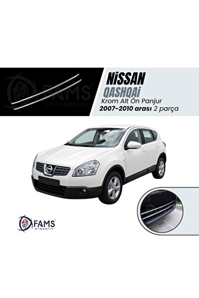 FAMS OTO AKSESUAR Nissan Qashqai Krom Alt Ön Panjur 2007-2010 Arası 2 Prç, P,...
