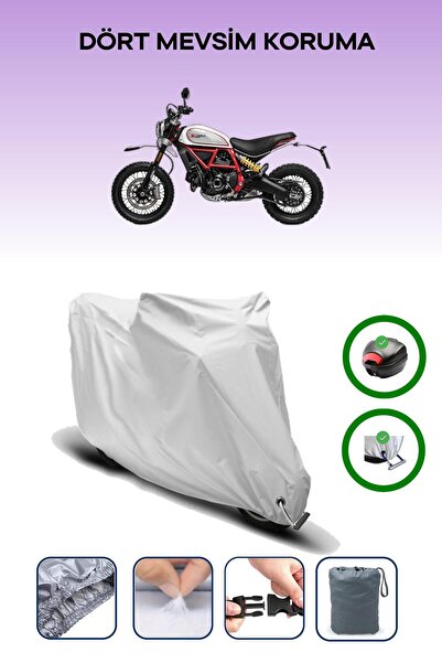 Breen Gray Rear Bag and Lock Compatible Ducati Scrambler Desert Sled Compatib...