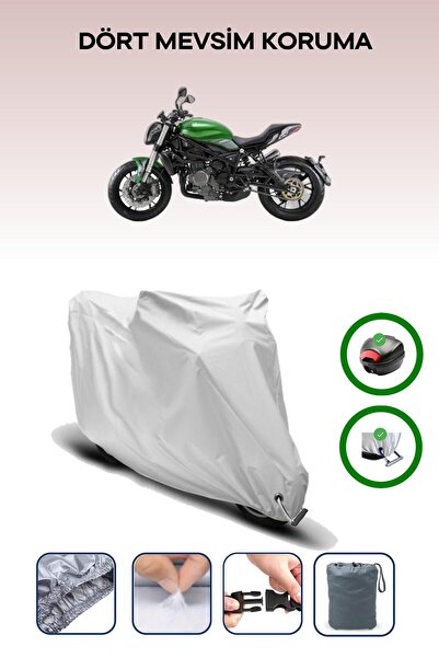 Breen حقيبة خلفية رمادية اللون ومتوافقة مع قماش المحرك المتوافق مع Benelli 752 S