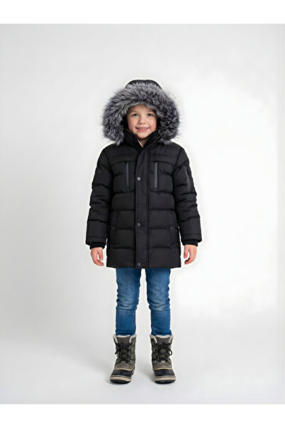 Drc PALTOAN UNISEX PENTRU COPII, IMPERMEABIL LA APA SI VENTUL, CU STRAT DUBLU, CU CAPOTĂ INTRĂ, CU PĂR