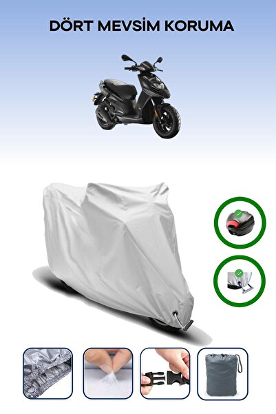 Breen حقيبة خلفية رمادية اللون ومتوافقة مع قماش المحرك المتوافق مع Piaggio Typhoon 125