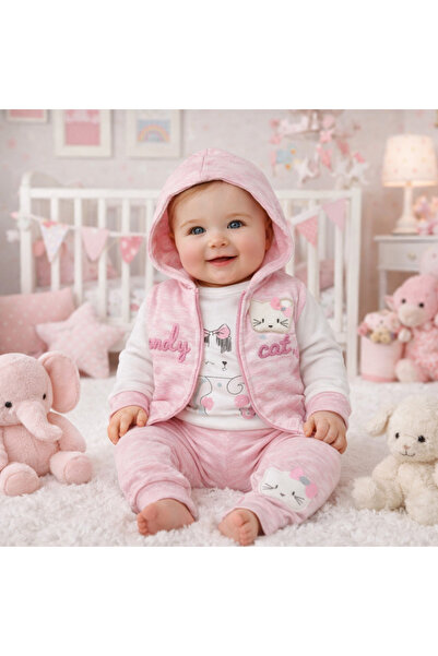 tinitins Thick Vest Set Animal Figured Baby 3-Piece Set