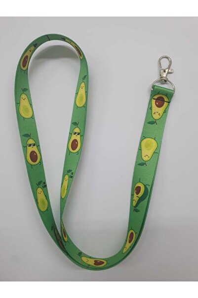 Class Üniforma Boyun İpi Kartlığı | Yeşil Avokado Desenli Sağlık ve Kurumsal Kullanım
