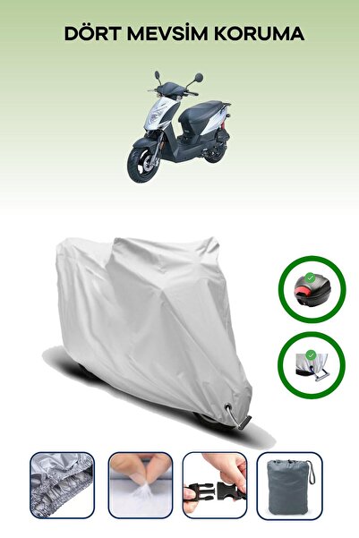 Breen حقيبة خلفية رمادية اللون ومتوافقة مع قماش المحرك المتوافق مع Kymco Agility 125