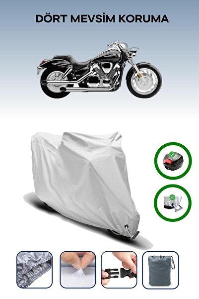 Breen حقيبة خلفية رمادية اللون ومتوافقة مع غطاء المحرك المتوافق مع هوندا VF 750 C Magna