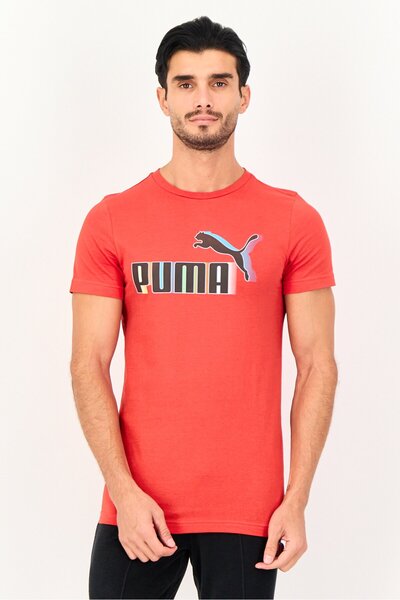 Puma Men Slim Fit Short Sleeve Outdoor T-Shirt, Red