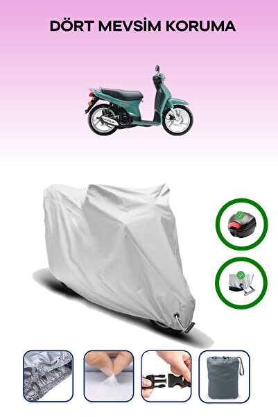 Breen حقيبة خلفية رمادية اللون ومتوافقة مع قماش المحرك المتوافق مع هوندا SH 100