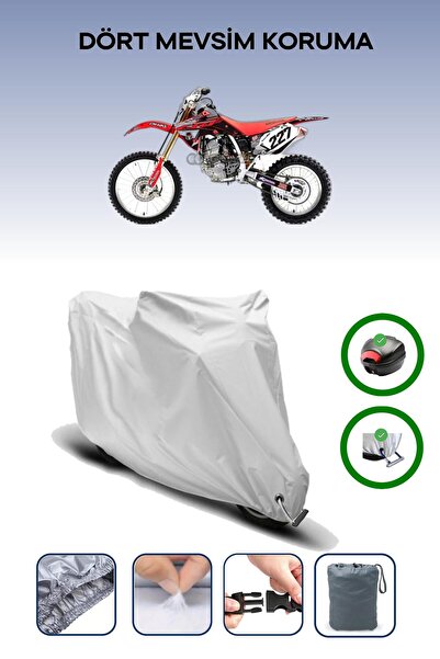 Breen حقيبة خلفية رمادية اللون ومتوافقة مع غطاء المحرك المتوافق مع هوندا CRF 150 R