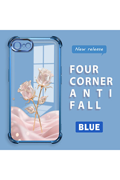 ucuc iPhone 7/8/Se 2020 2022 Compatible Romantic Pink Rose Transparent Silico...