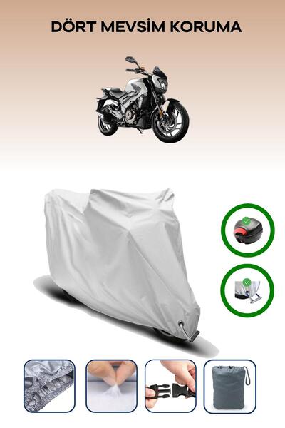 Breen حقيبة خلفية رمادية اللون ومتوافقة مع قماش المحرك المتوافق مع Bajaj Dominar D 400