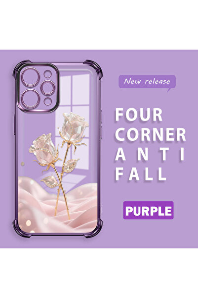 ucuc حافظة حماية من السيليكون الشفاف باللون الوردي الرومانسي المتوافق مع هاتف...