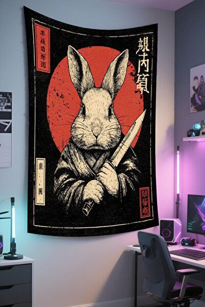 RUGRUMBA Gamer Wall Cloth, Playstation Xbox – Animal Themed, High-Quality Fabric, Tapestry Wall Carpet