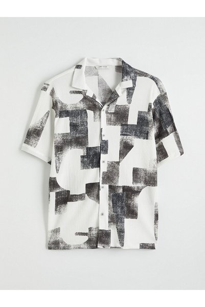 LC Waikiki Mg Trenden Amazing Deals White Regular Fit Resort Collar Patterned...