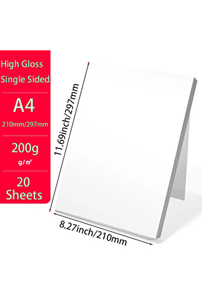 Choice ورق صور لامع عالي الجودة A4، 20 ورقة، متوفر أيضًا بمقاسات A4، 3R، 4R، ...