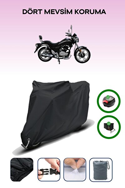 Breen Black Rear Bag and Lock Compatible Mondial 150 Sentor Compatible Motorc...