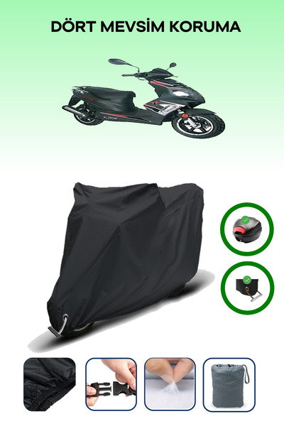 Breen حقيبة خلفية سوداء وقفل متوافقان مع قماش المحرك المتوافق مع كينج موتور YB-100T-22