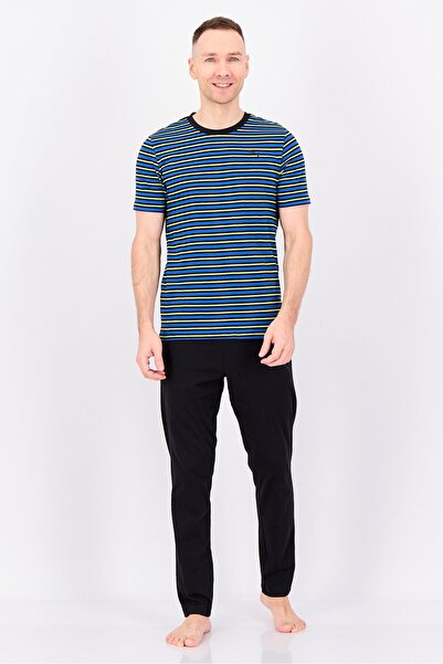 Puma Men 2 Pieces Brand Logo Top And Bottom Pyjama Set, Multicolor