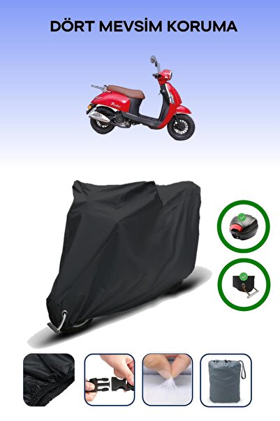 Breen حقيبة خلفية سوداء وقفل متوافقان مع قماش المحرك المتوافق مع كانوني تيجرينا 50