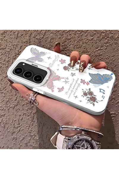 Hontinga حافظة هاتف متوافقة مع سامسونج جالاكسي S23، تصميم فراشة مضاد للصدمات،...