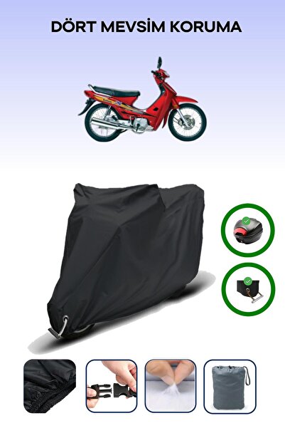 Breen Black Rear Bag and Lock Compatible Kanuni Seyhan 100C Compatible Motorc...