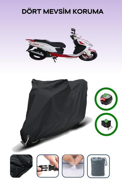 Breen حقيبة خلفية سوداء وغطاء محرك متوافق مع أرورا AR 150T-N2 نوستالجيا